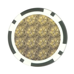 Retro Stlye Floral Decorative Print Pattern Poker Chip Card Guard