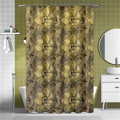 Retro Stlye Floral Decorative Print Pattern Shower Curtain 48  X 72  (small) 