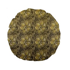 Retro Stlye Floral Decorative Print Pattern Standard 15  Premium Round Cushions