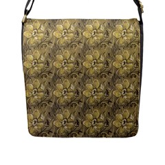 Retro Stlye Floral Decorative Print Pattern Flap Closure Messenger Bag (l)