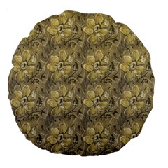 Retro Stlye Floral Decorative Print Pattern Large 18  Premium Flano Round Cushions by dflcprintsclothing