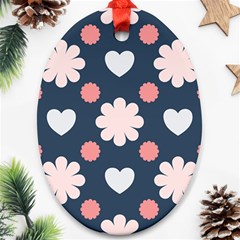 Flowers And Hearts  Ornament (oval) by MooMoosMumma