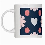 Flowers and Hearts  White Mugs Left