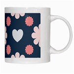 Flowers and Hearts  White Mugs Right