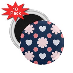 Flowers And Hearts  2 25  Magnets (10 Pack)  by MooMoosMumma