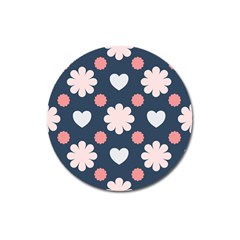 Flowers And Hearts  Magnet 3  (round) by MooMoosMumma