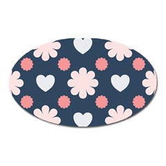 Flowers And Hearts  Oval Magnet by MooMoosMumma