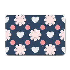 Flowers And Hearts  Small Doormat  by MooMoosMumma