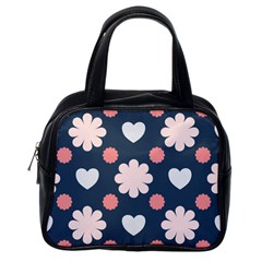 Flowers And Hearts  Classic Handbag (one Side) by MooMoosMumma