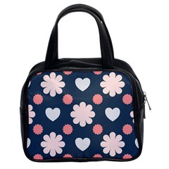 Flowers And Hearts  Classic Handbag (two Sides) by MooMoosMumma