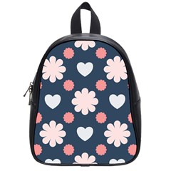 Flowers And Hearts  School Bag (small) by MooMoosMumma