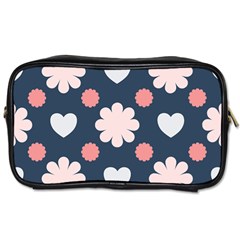 Flowers And Hearts  Toiletries Bag (two Sides) by MooMoosMumma