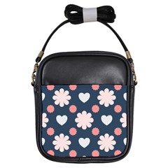 Flowers And Hearts  Girls Sling Bag by MooMoosMumma