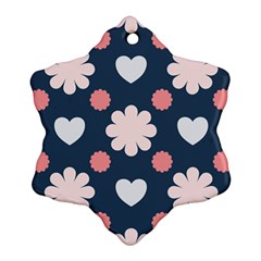 Flowers And Hearts  Ornament (snowflake)