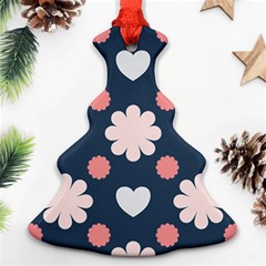 Flowers And Hearts  Christmas Tree Ornament (two Sides) by MooMoosMumma