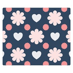 Flowers And Hearts  Double Sided Flano Blanket (small)  by MooMoosMumma