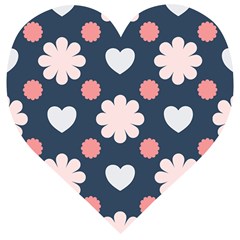 Flowers And Hearts  Wooden Puzzle Heart by MooMoosMumma