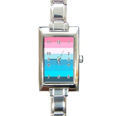 Sea And Sunset Rectangle Italian Charm Watch by tmsartbazaar