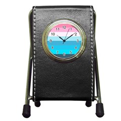 Sea And Sunset Pen Holder Desk Clock by tmsartbazaar