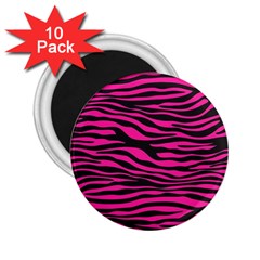 Pink Zebra 2 25  Magnets (10 Pack)  by Angelandspot