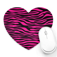 Pink Zebra Heart Mousepads by Angelandspot