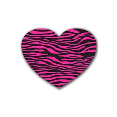 Pink Zebra Heart Coaster (4 Pack) 