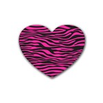 Pink Zebra Heart Coaster (4 pack)  Front