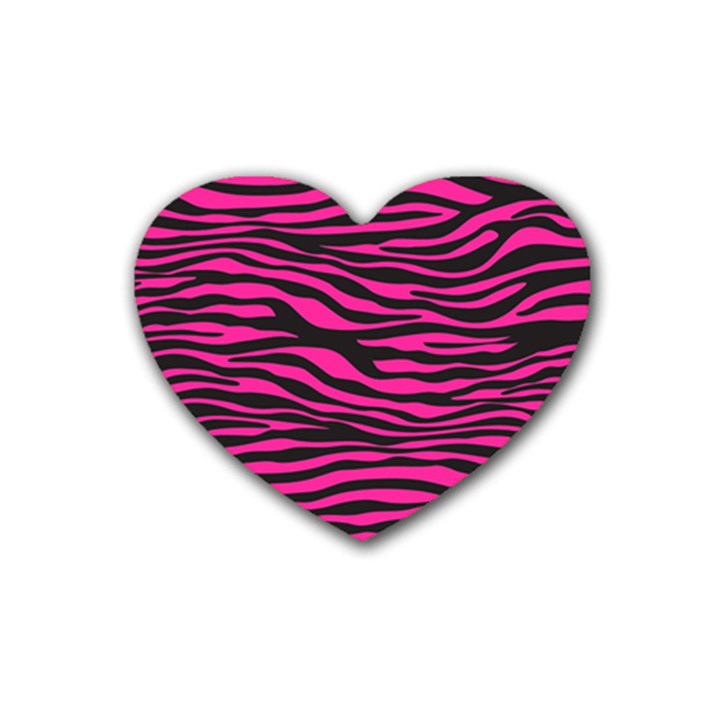 Pink Zebra Heart Coaster (4 pack) 