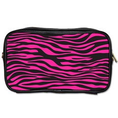 Pink Zebra Toiletries Bag (one Side) by Angelandspot