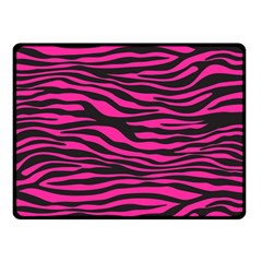 Pink Zebra Double Sided Fleece Blanket (small)  by Angelandspot