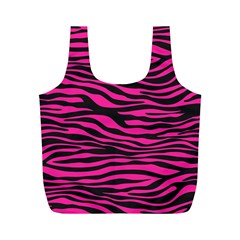 Pink Zebra Full Print Recycle Bag (m) by Angelandspot