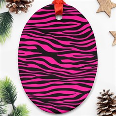 Pink Zebra Ornament (oval) by Angelandspot