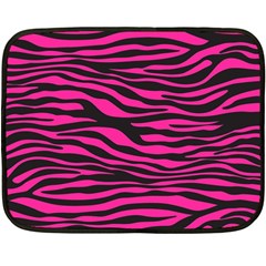 Pink Zebra Double Sided Fleece Blanket (mini)  by Angelandspot