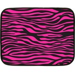 Pink Zebra Double Sided Fleece Blanket (Mini)  35 x27  Blanket Front