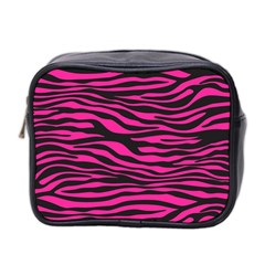 Pink Zebra Mini Toiletries Bag (two Sides) by Angelandspot