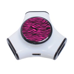 Pink Zebra 3-port Usb Hub by Angelandspot