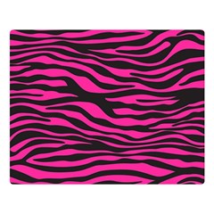 Pink Zebra Double Sided Flano Blanket (large)  by Angelandspot