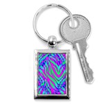 Wild And Crazy Zebra Key Chain (Rectangle) Front