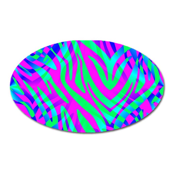 Wild And Crazy Zebra Oval Magnet