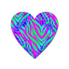 Wild And Crazy Zebra Heart Magnet