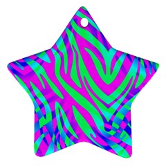 Wild And Crazy Zebra Star Ornament (two Sides) by Angelandspot