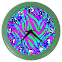 Wild And Crazy Zebra Color Wall Clock by Angelandspot