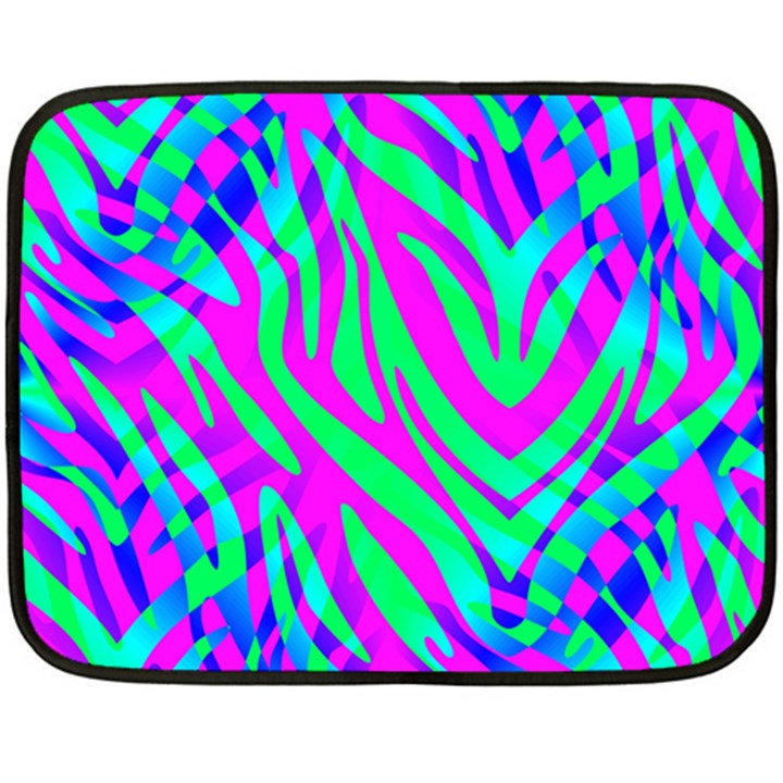 Wild And Crazy Zebra Double Sided Fleece Blanket (Mini) 