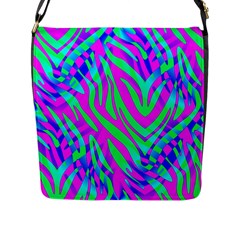 Wild And Crazy Zebra Flap Closure Messenger Bag (L)