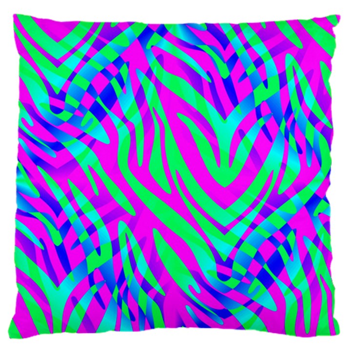 Wild And Crazy Zebra Large Flano Cushion Case (Two Sides)