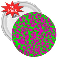 Neon Big Cat 3  Buttons (10 Pack)  by Angelandspot