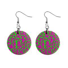 Neon Big Cat Mini Button Earrings by Angelandspot