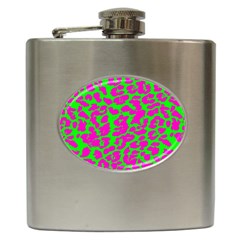 Neon Big Cat Hip Flask (6 Oz) by Angelandspot