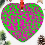 Neon Big Cat Heart Ornament (Two Sides) Front