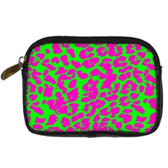 Neon Big Cat Digital Camera Leather Case by Angelandspot